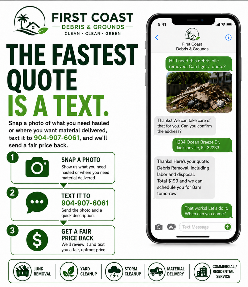 Same-day junk removal and hauling from $99 in Jacksonville, St. Augustine and St. Johns county, FL
