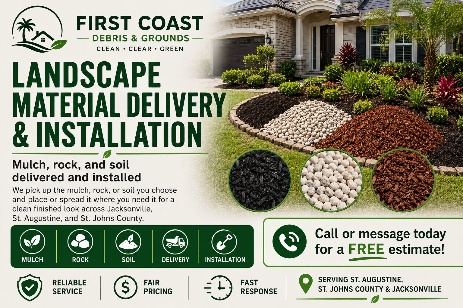 landscape delivery in Jacksonville and St Augustine 