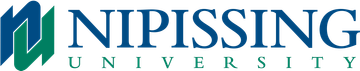 A blue and green logo for Nipissing University