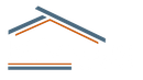Blue and copper house roof illustration.
