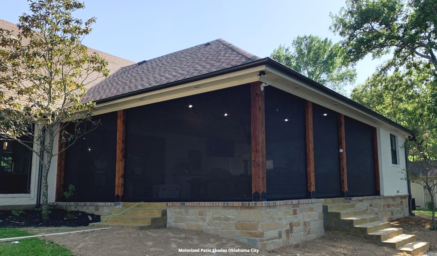a screened in porch in oklahoma city