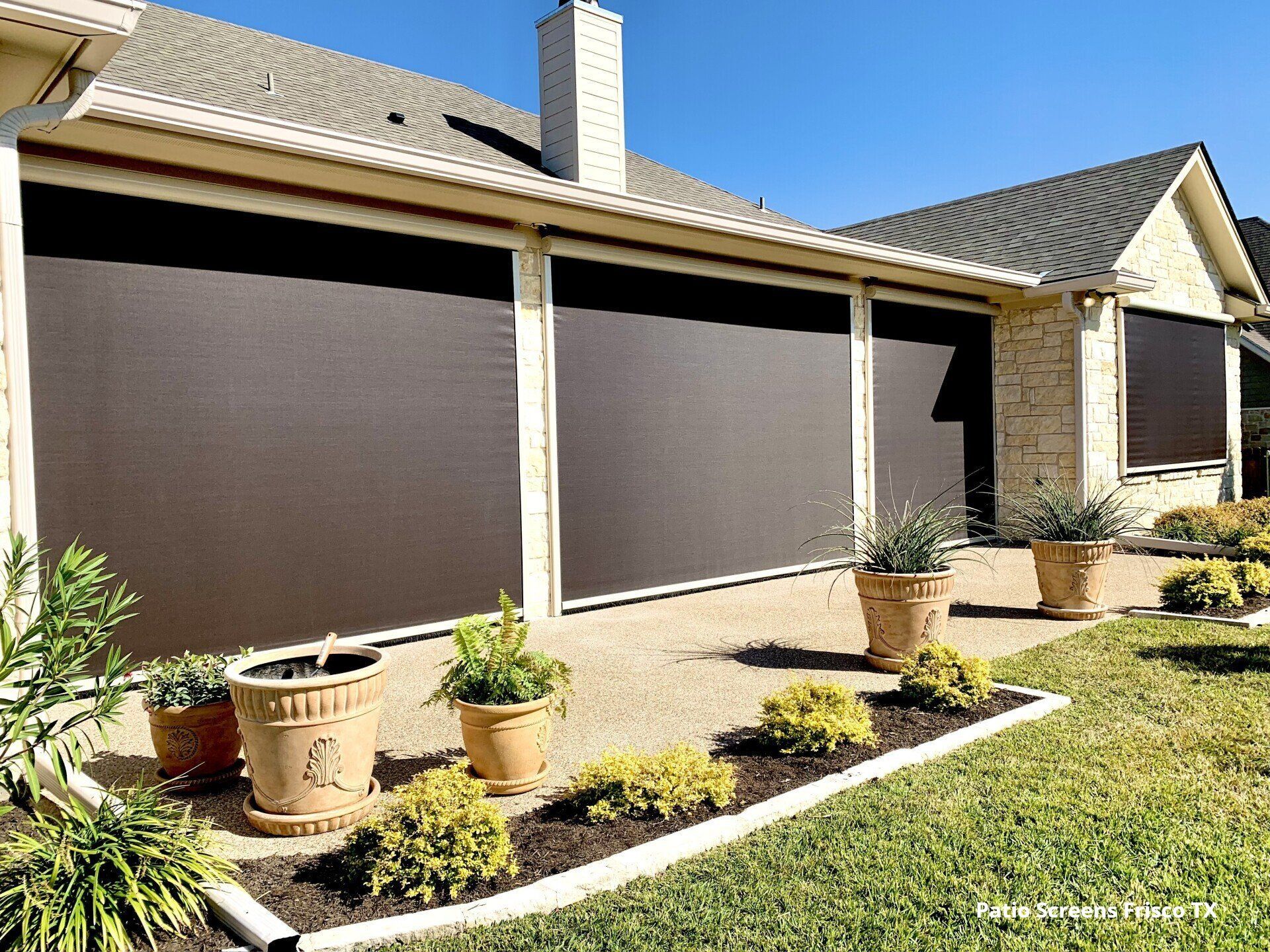 Retractable Patio Screen Sunny Day in Frisco TX