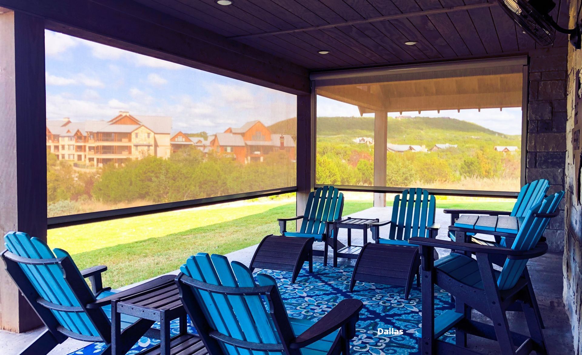 Retractable patio screen by the deck