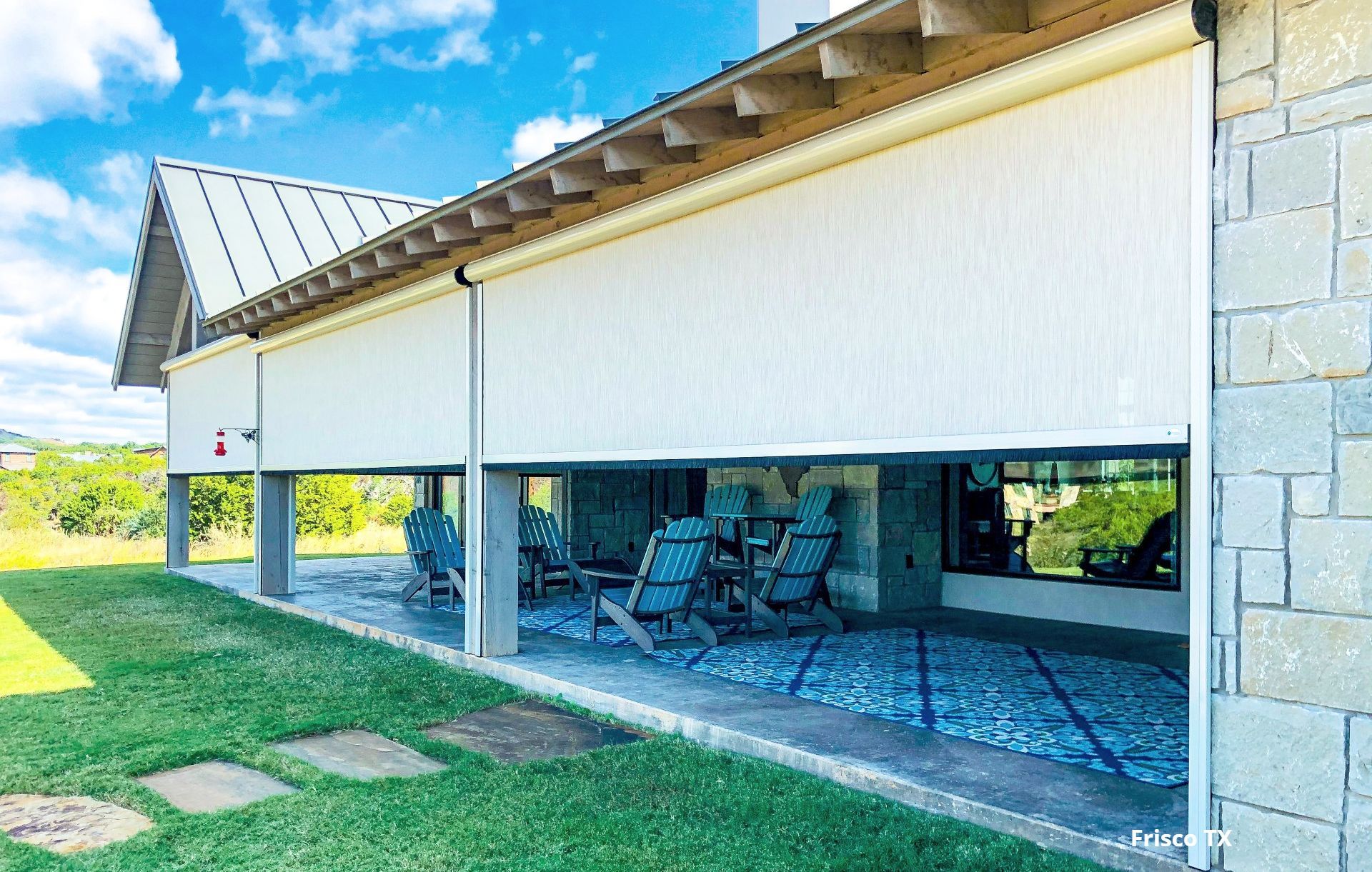 electric patio shade deck view in Frisco TX
