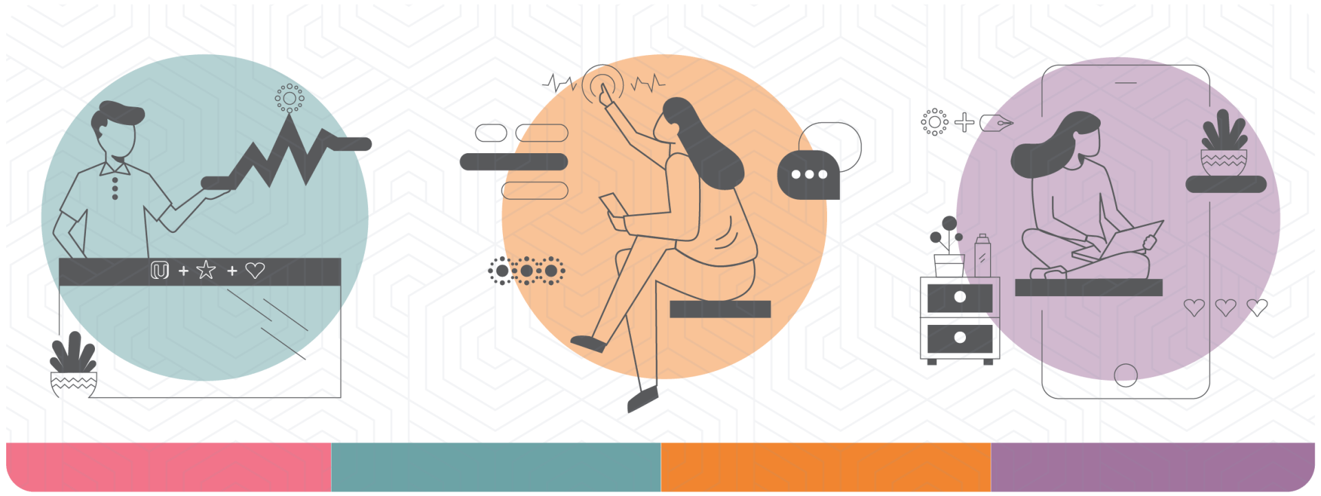 New School Marketing Pattern Illustrations