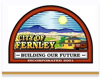 A logo for the city of fernley building our future