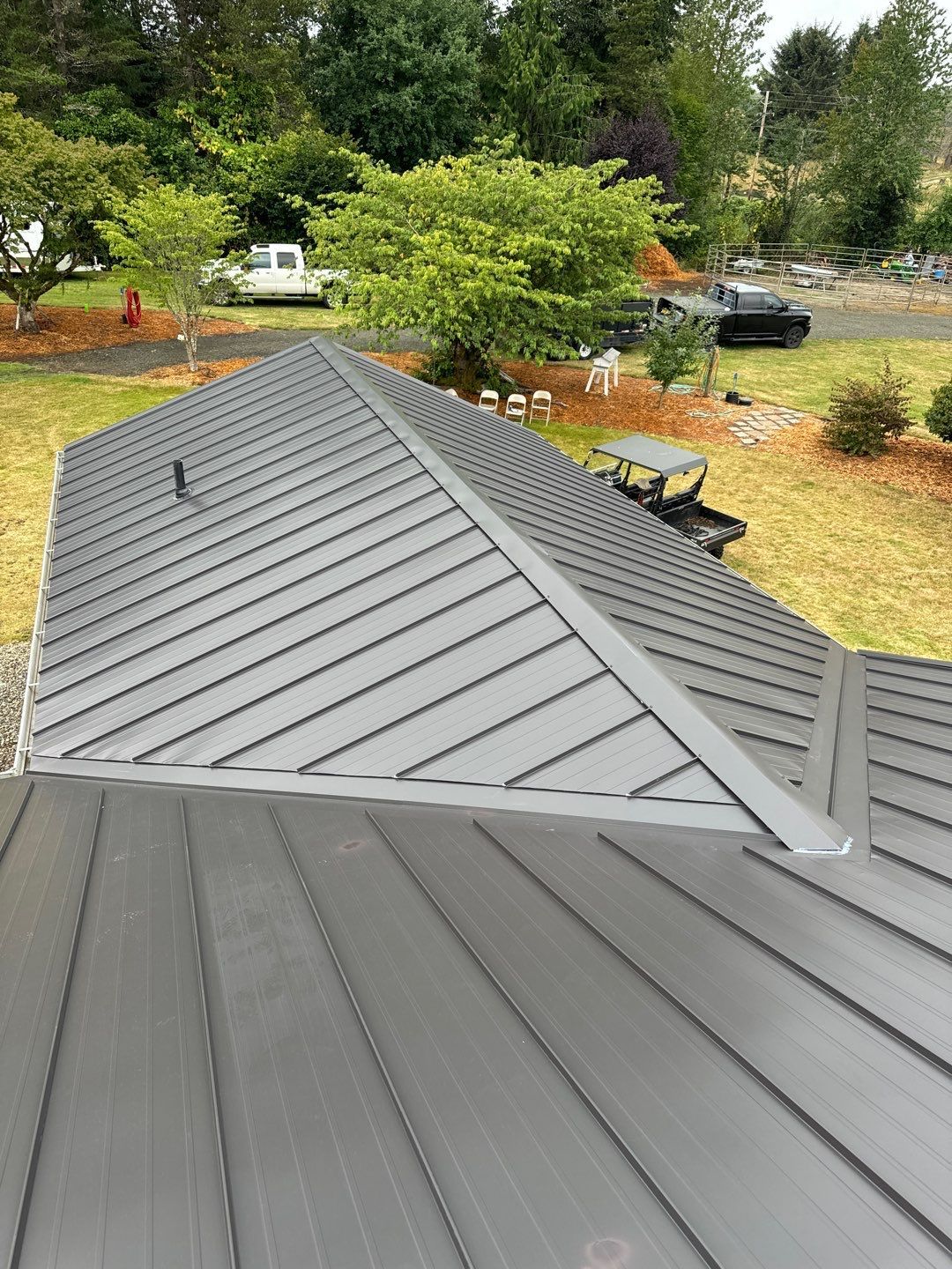 Standing seam metal roof installed by On Top Roofing in Centralia, Washington.