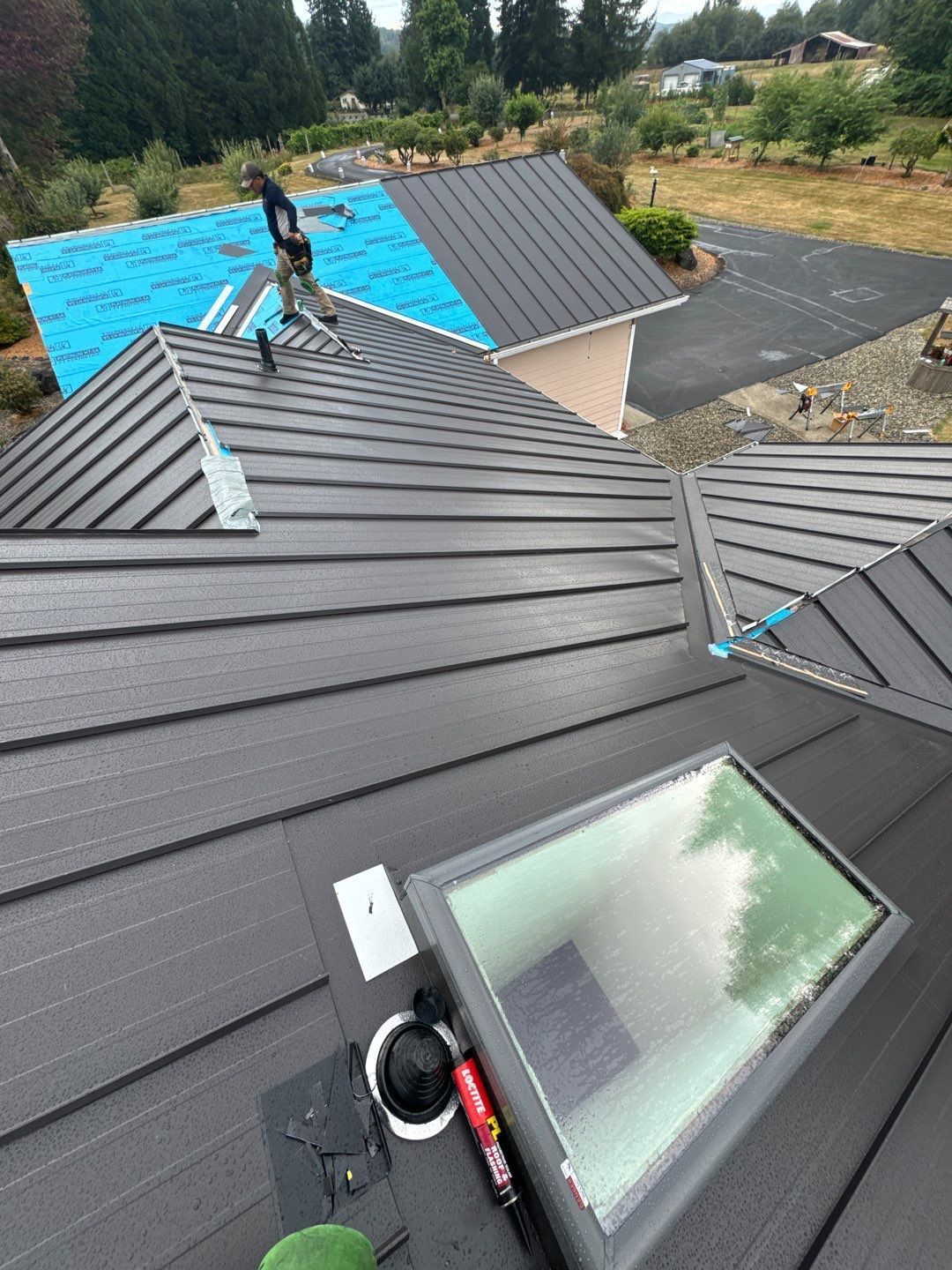 Standing seam metal roof installed by On Top Roofing in Centralia, Washington.