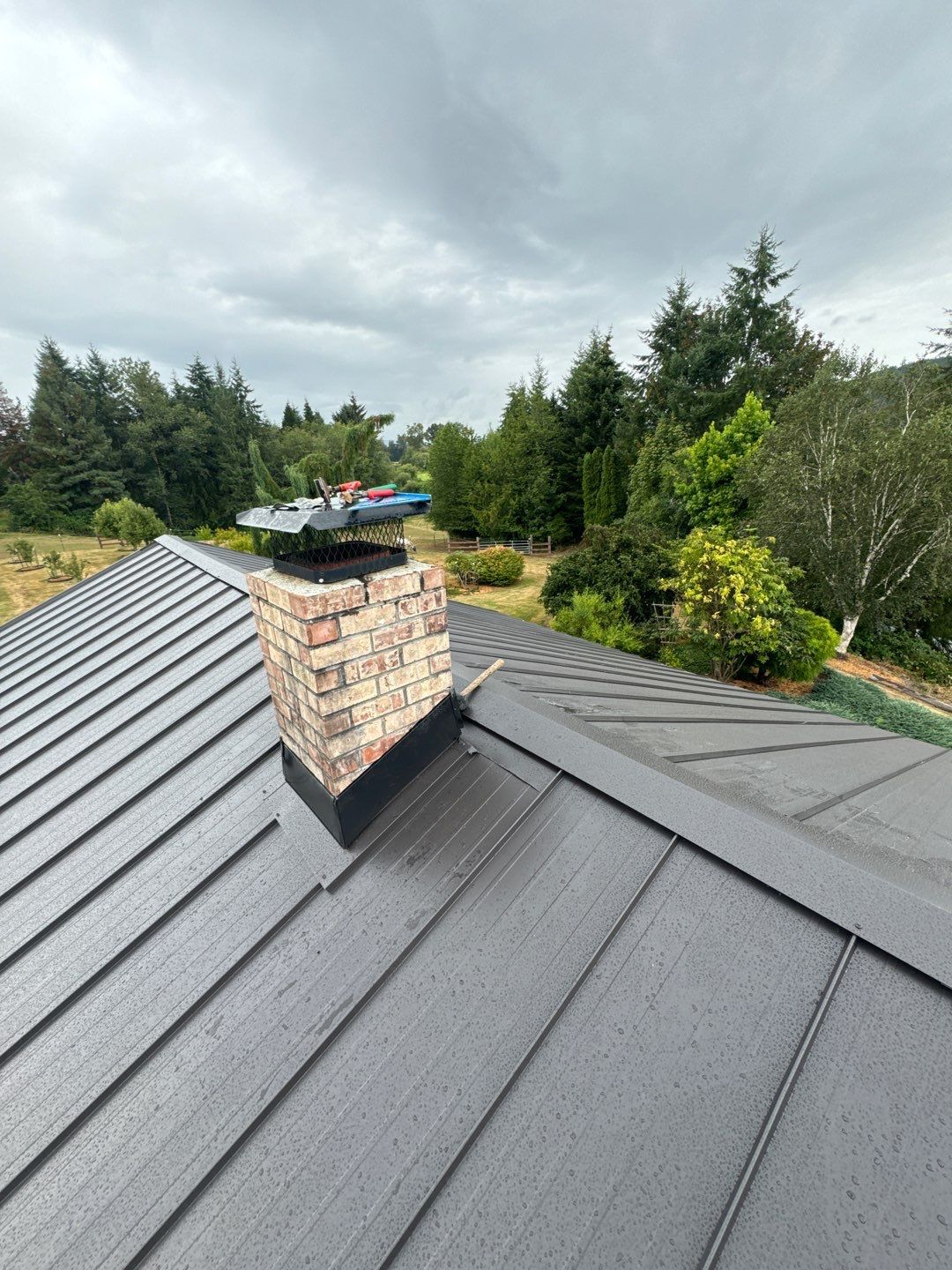 Standing seam metal roof installed by On Top Roofing in Centralia, Washington.