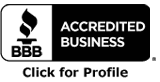 A black and white button that says `` accredited business click for profile ''.