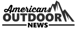 American Outdoor News logo in black with mountain peaks above the text
