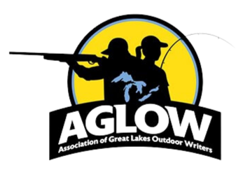 AGLOW logo with two hunters silhouetted against a yellow circle and bold white text.