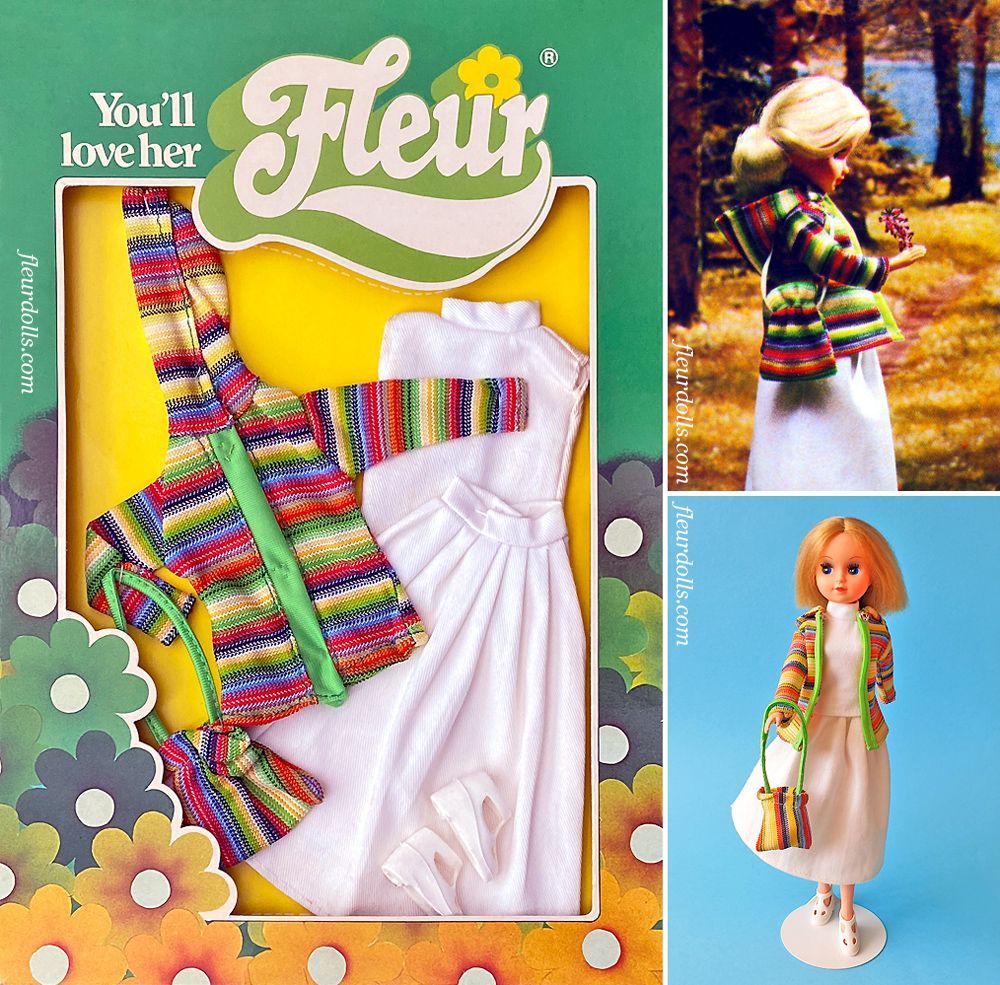 Fleur doll white green fashion 1217 hood skirt Otto Simon outfit