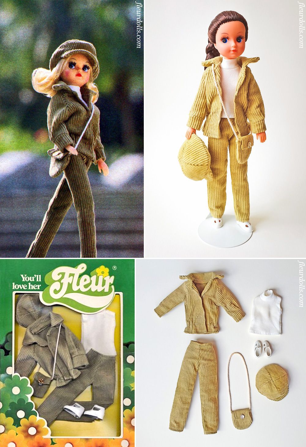 Fleur Dutch Sindy fashion 1226 green corduroy outfit Otto Simon