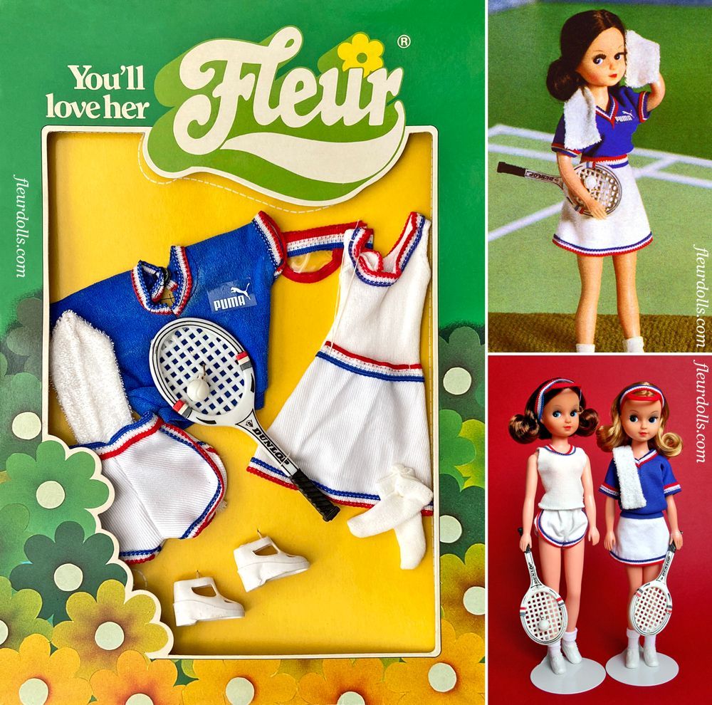 Tennis Fleur doll fashion blue white double set NRFB boxed outfit
