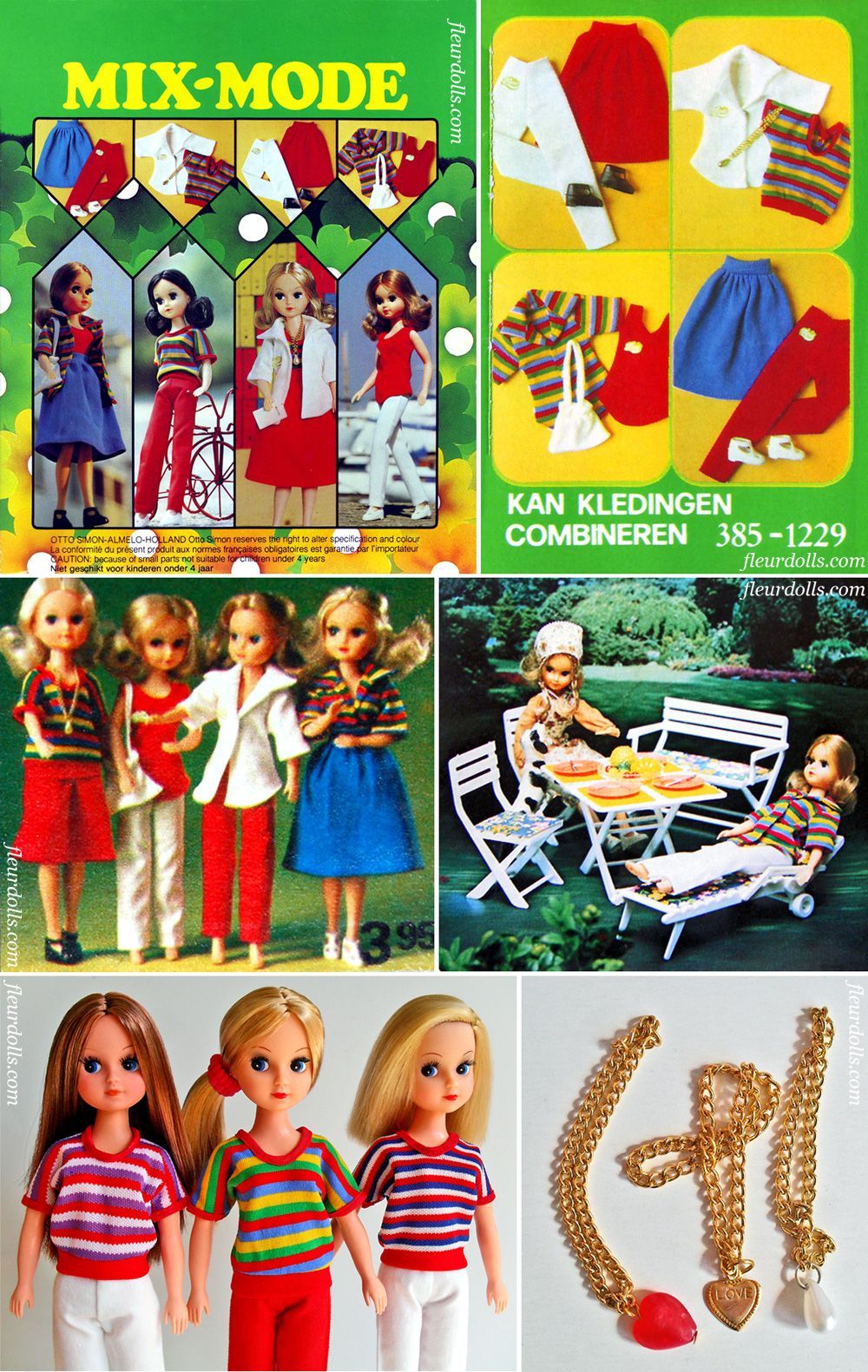 Fleur fashion 1229 Mix-Mode outfits Otto Simon 1982 Dutch Sindy mix-and-match