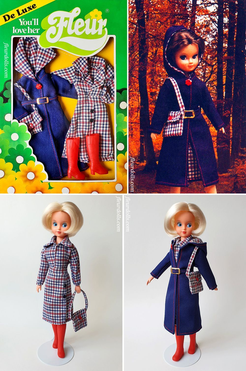 Fleur doll dark blue coat fashion 1233 outfit rainy weather