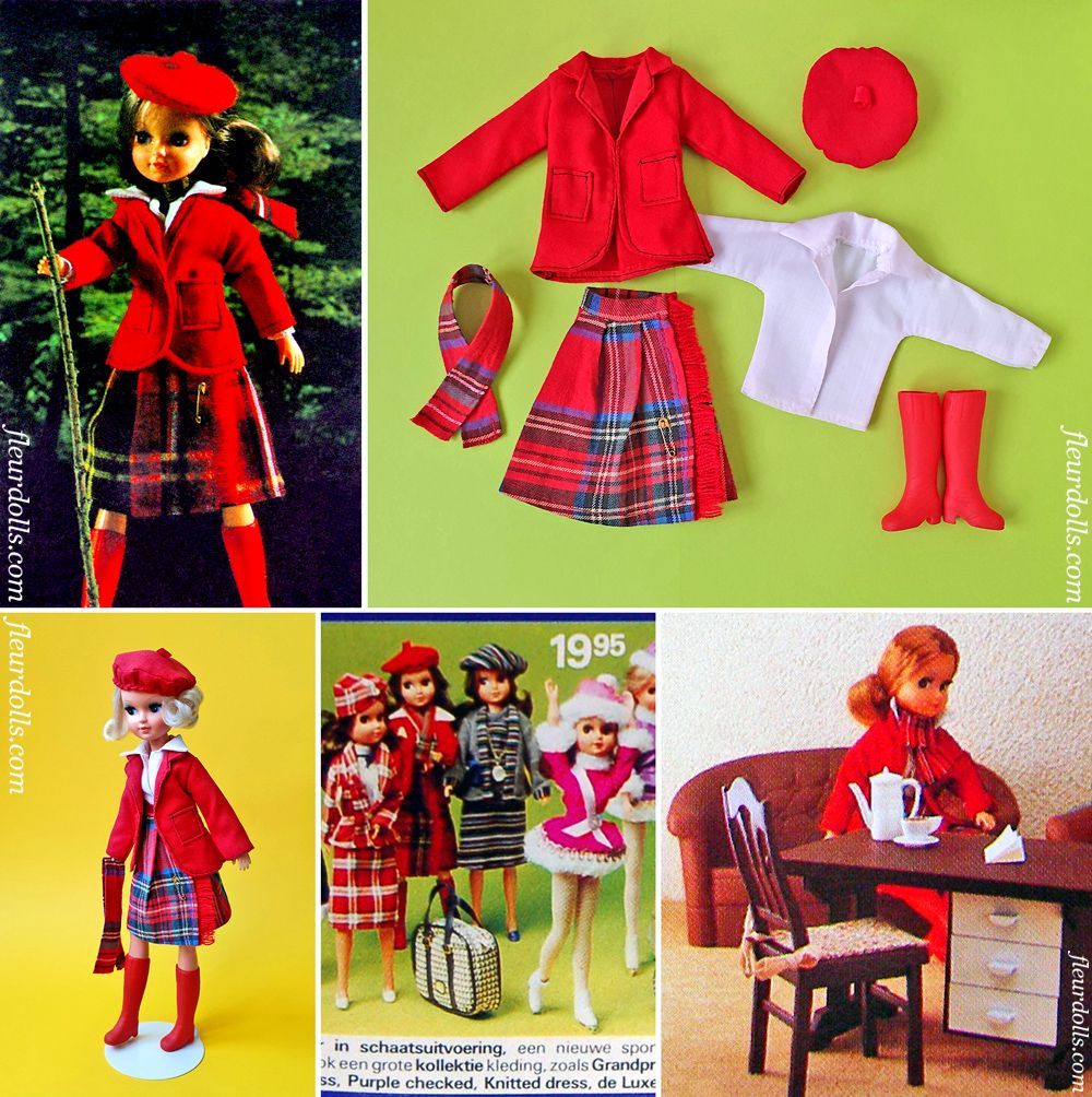Fleur doll fashion 1244 Scottish Dress red kilt and jacket Otto Simon Dutch Sindy