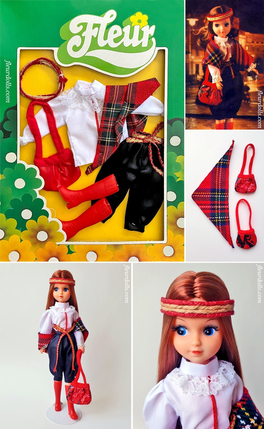 Fleur doll Dutch Sindy outfit 1259 fashion red wrap