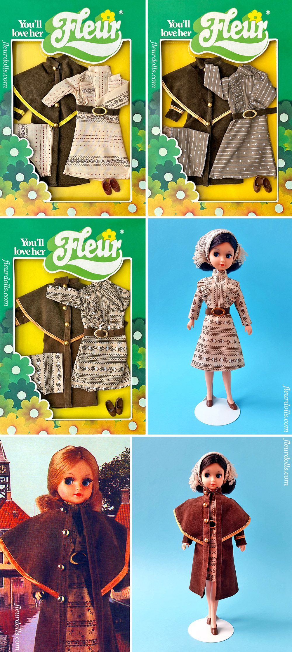 Fleur outfit 1266 brown suede coat beige dress Otto Simon NRFB