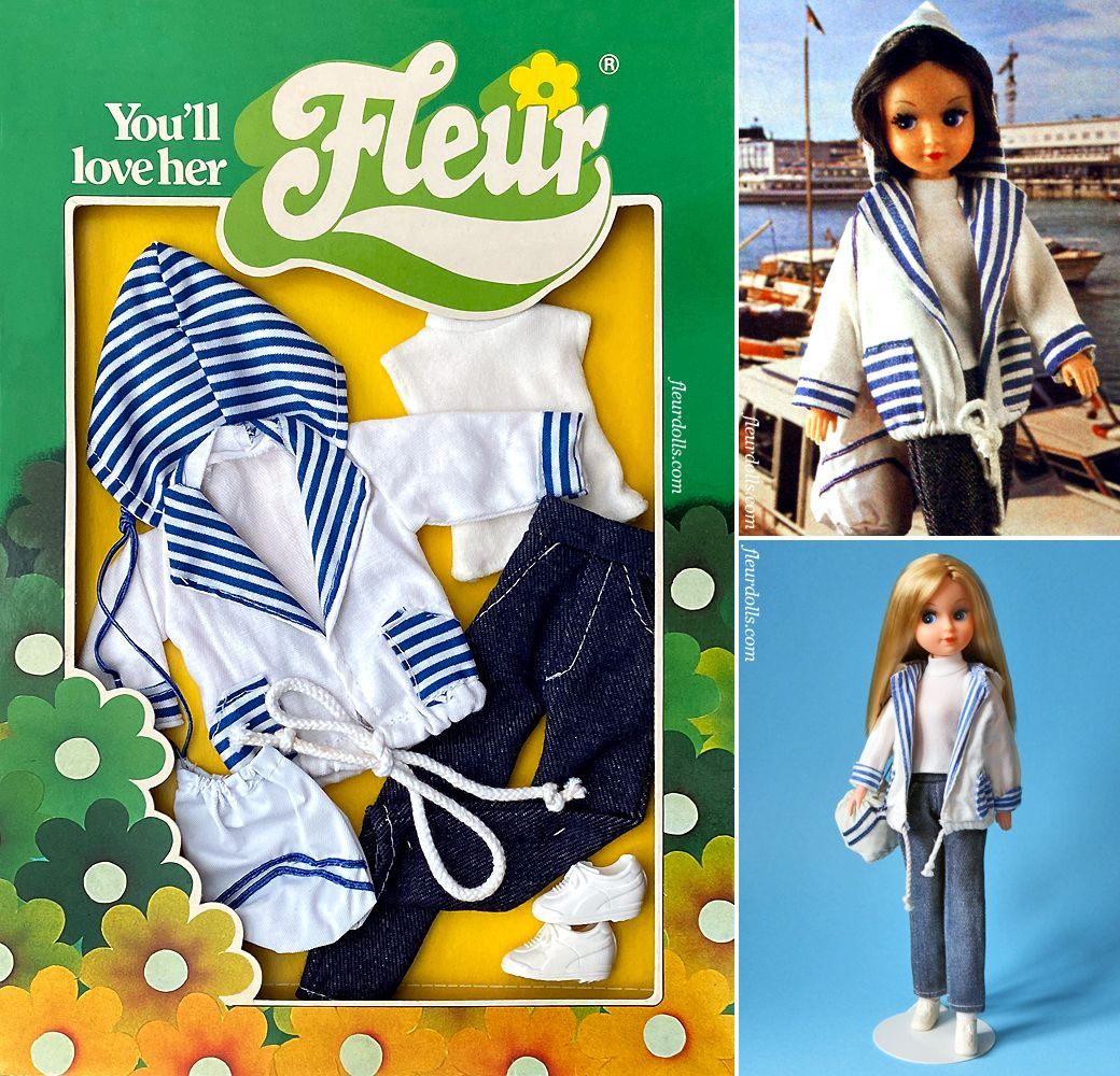 Fleur outfit fashion 1272 sailor stripes blue jeans NRFB
