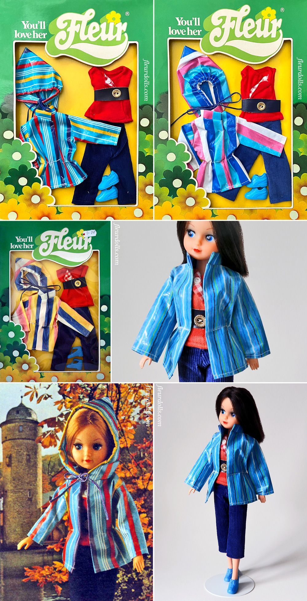Fleur blue raincoat fashion 1273 Otto Simon outfit NRFB box