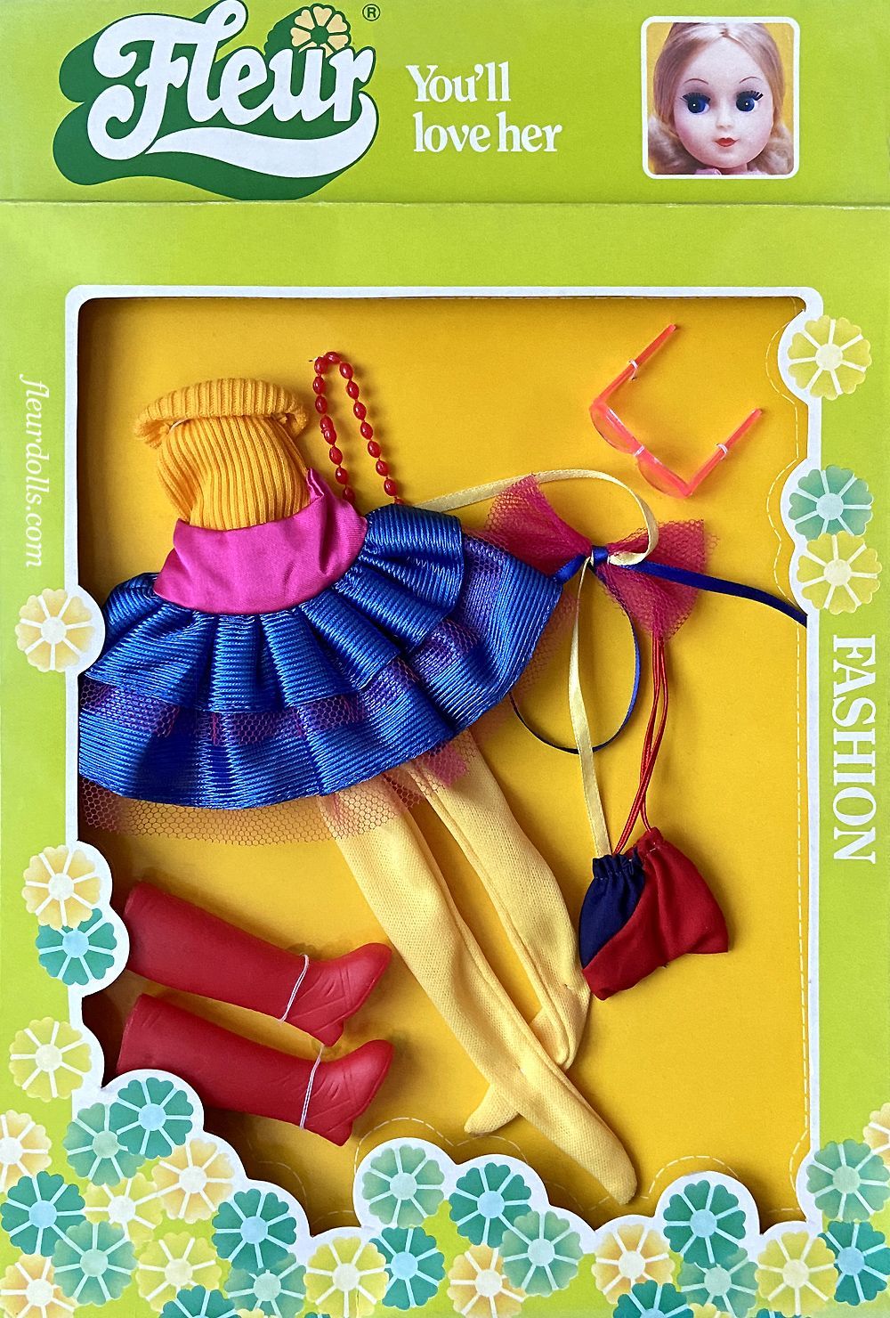 Fleur Starlight 1292 blue ballet skirt yellow pink Otto Simon 1980s