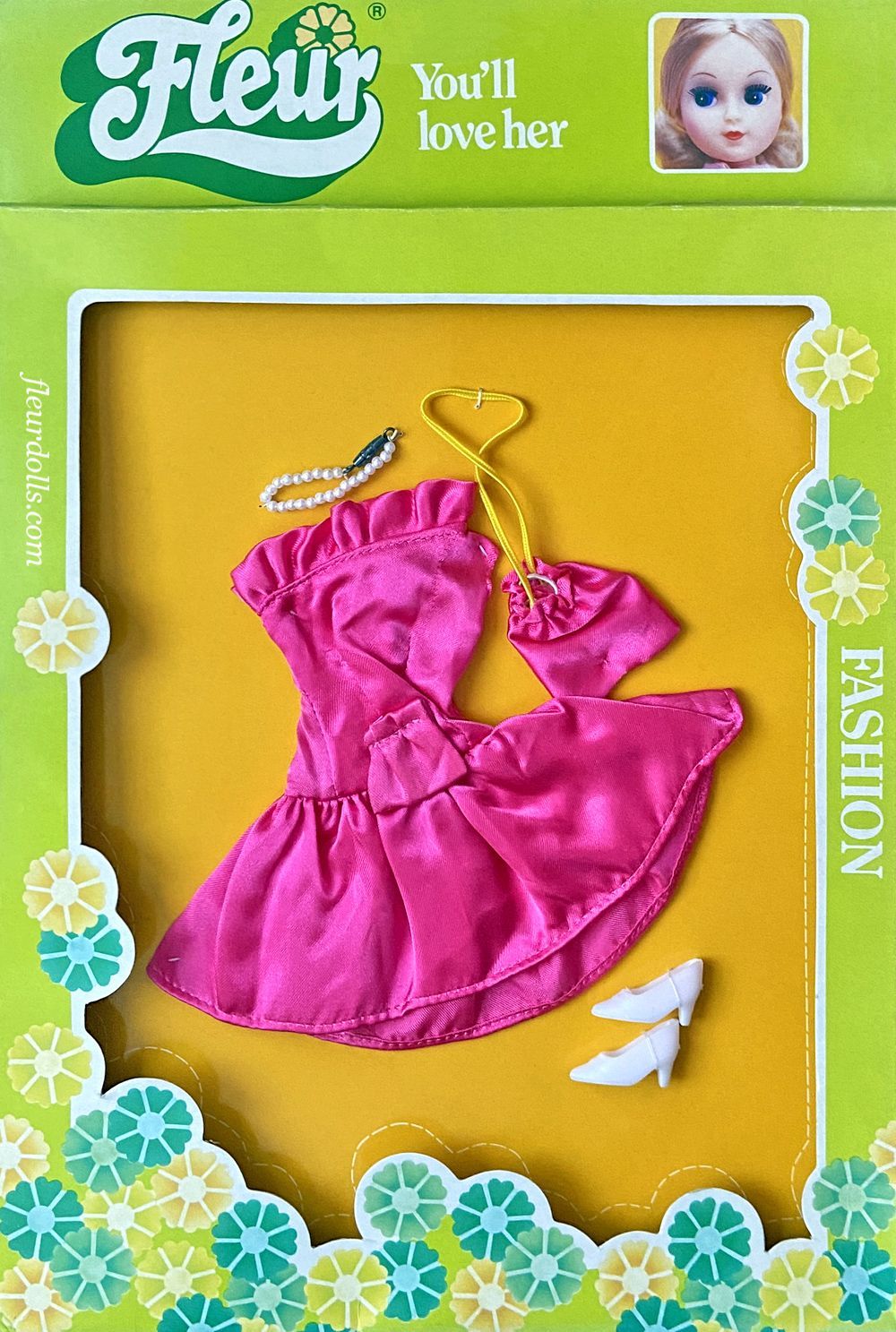 Fleur fashion 1293 Starlight hot pink dress pink purse Otto Simon 1980s fashion dolls