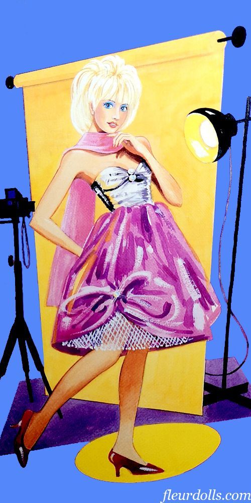 Cover Girl Fleur doll silver pink dress promo photo New Look