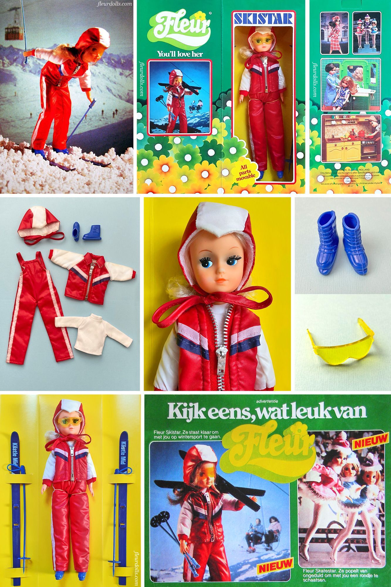 Skistar Fleur doll skiing Otto Simon 1980s Dutch fashion Netherlands