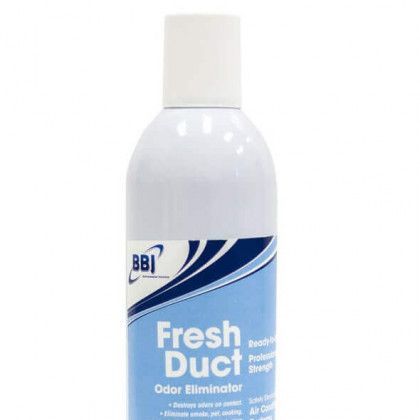 White bottle of BBI Fresh Duck odor eliminator with blue label and cap