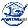 JG Painting 88 logo in blue and gray with a paintbrush icon inside a circular design