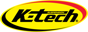 A yellow and red logo for ketech suspension
