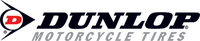 A dunlop motorcycle tire logo on a white background