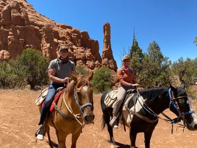 Two People Riding Horse — Goodyear, AZ — Natalie's Fitness Elements Garage