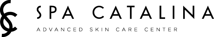 Spa Catalina logo with black stylized icon and text on a white background