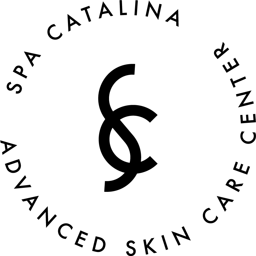 Spa Catalina Advanced Skin Care circular logo in black and white with stylized C and S monogram.