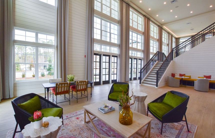 multifamily community common space, natural light