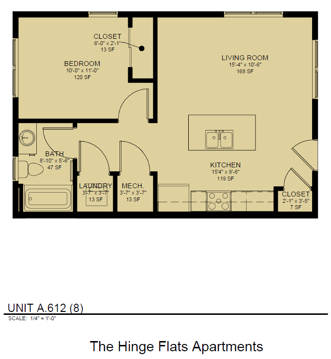 hinge flats unit a 612 b