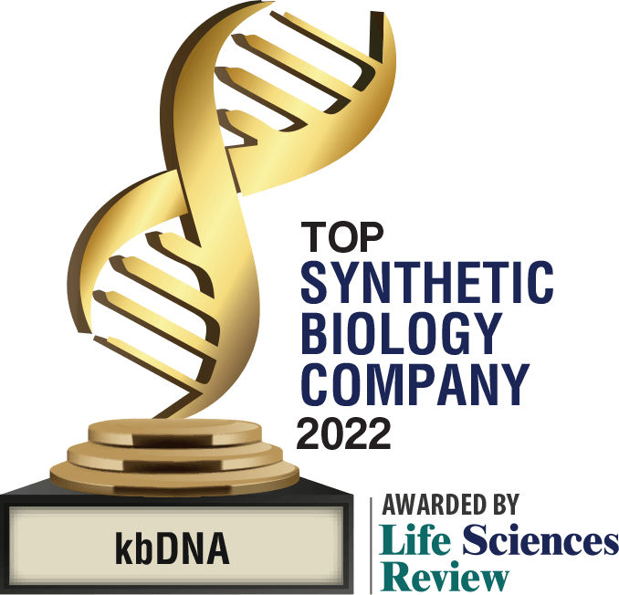 A trophy that says top synthetic biology company 2022