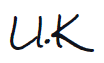 A close up of a handwritten signature on a white background.