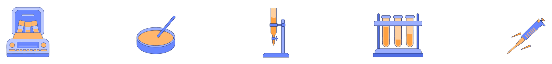 A bunch of objects are moving in a row on a white background.