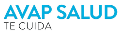 Logo de AVAP SALUD con el texto “TE CUIDA” en azul y negro sobre fondo blanco