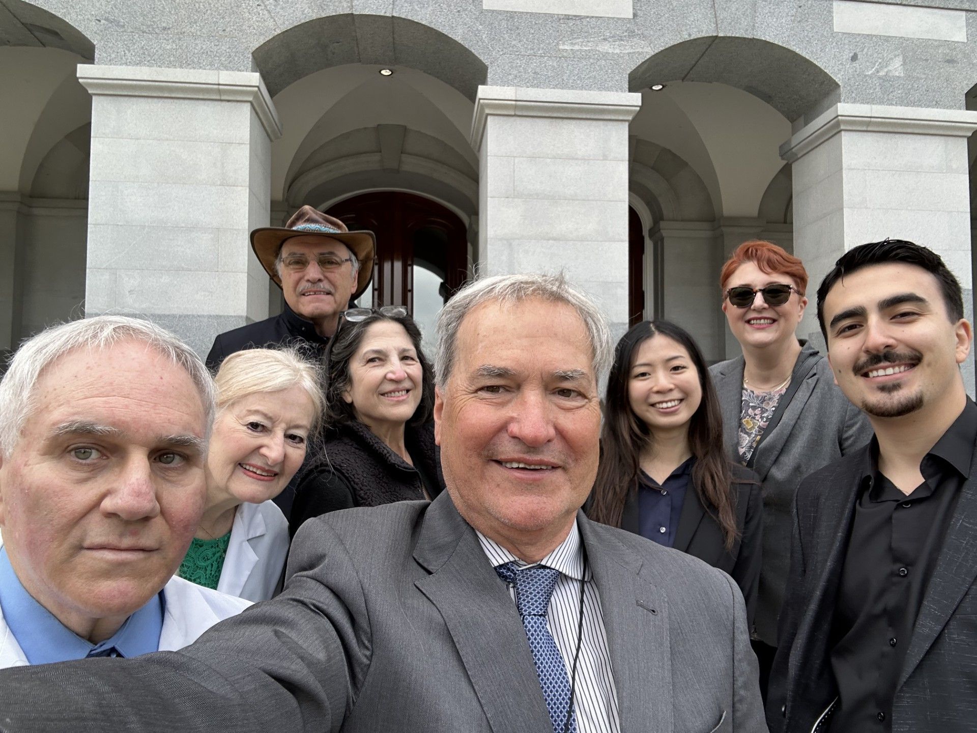 CNS President, legislative advocate, and CNS members on the CA Capitol steps for CNS Advocacy Day