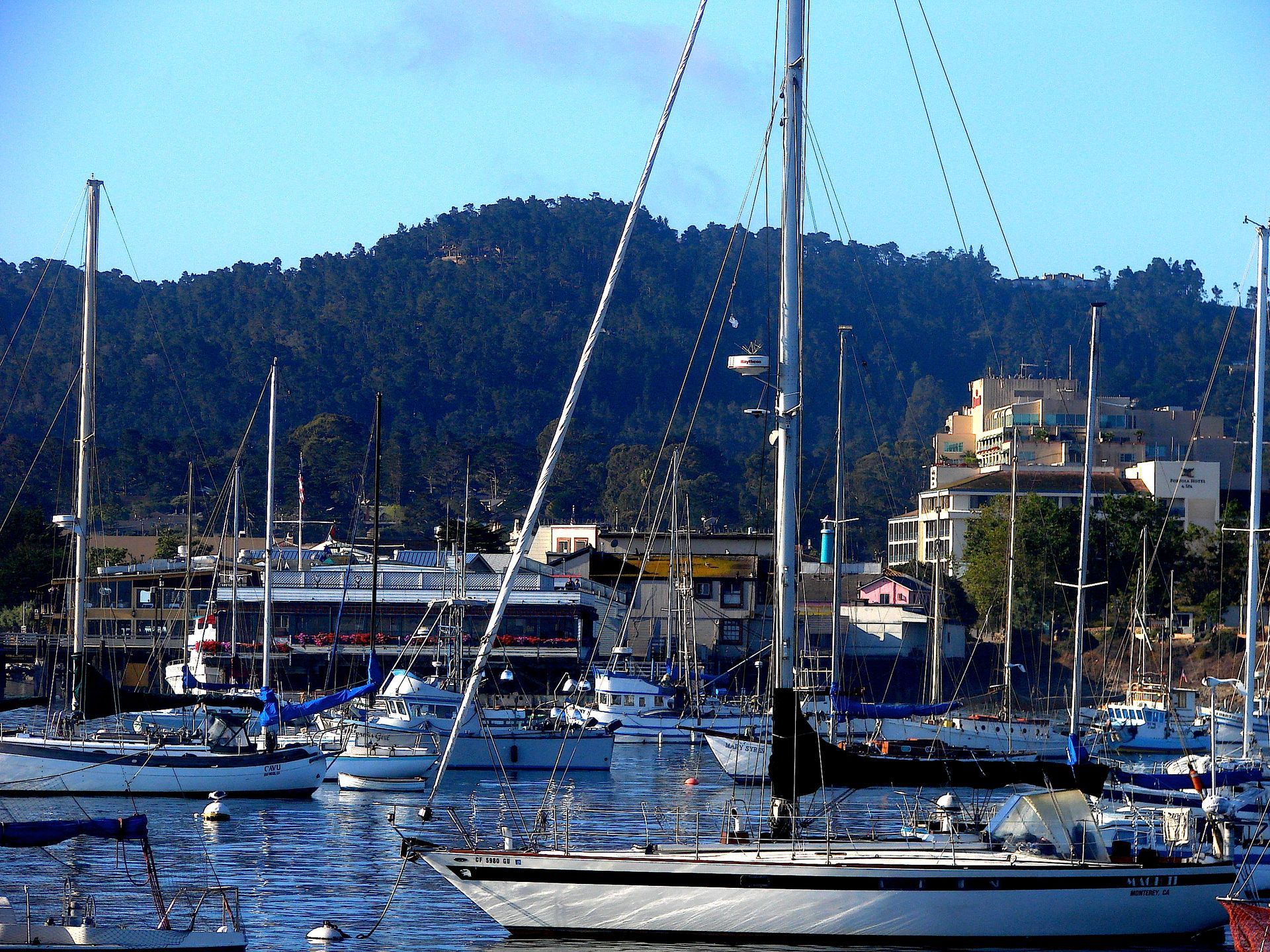 Downtown Monterey and Monterey Harbor as seen from the Coast Guard Peer, Monterey, CA