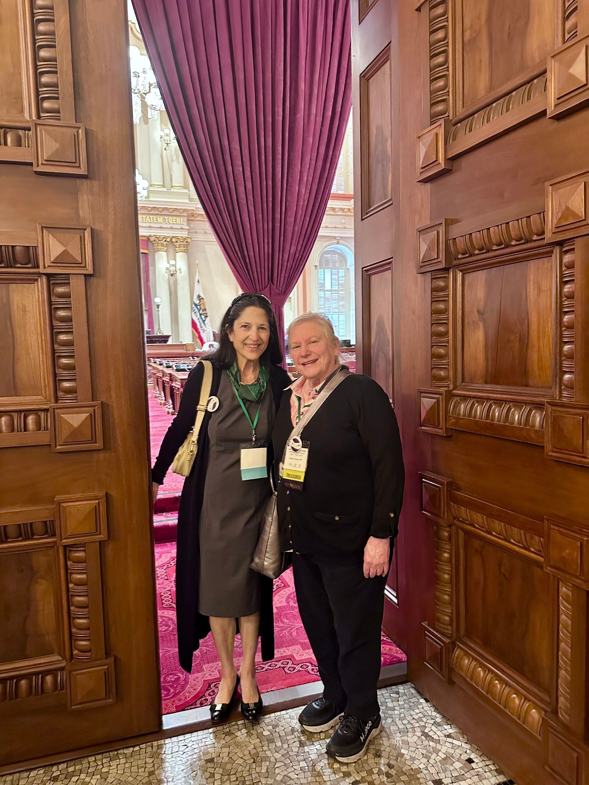 CNS Past President, Stella Legarda, and CNS Treasurer, Robyn Young at CA Capitol building