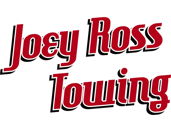 Joey Ross Towing logo in red and black text on a white background
