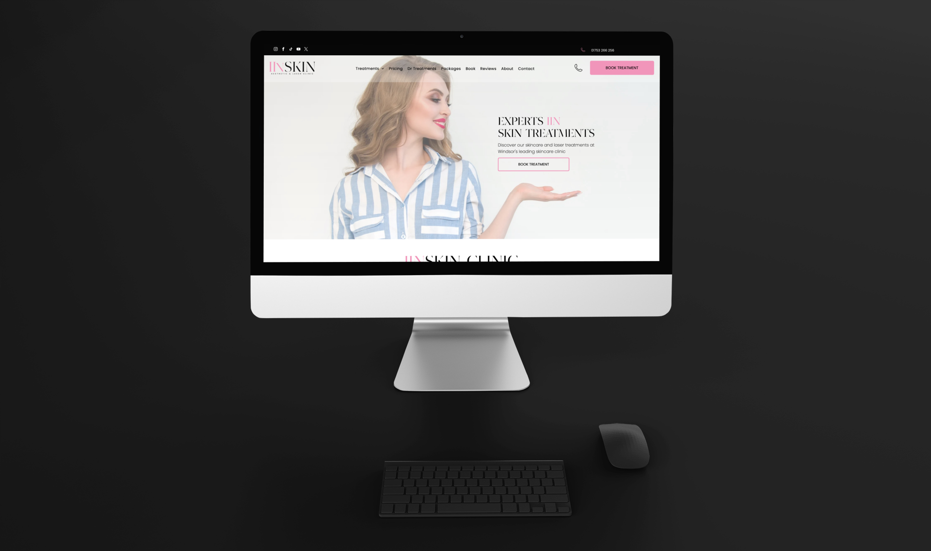 a computer monitor with iinSkin new website homepage
