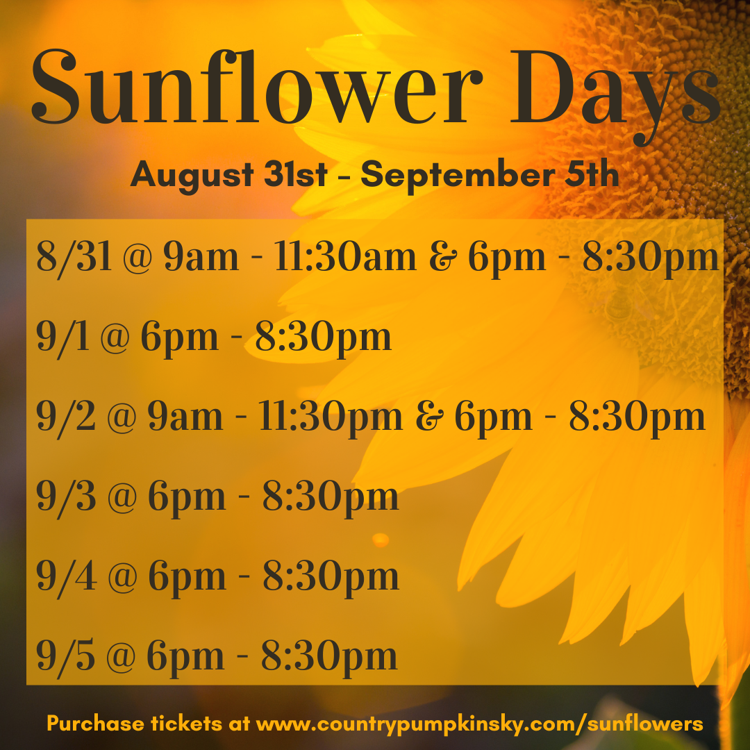 Sunflower Days: We're Opening Early!