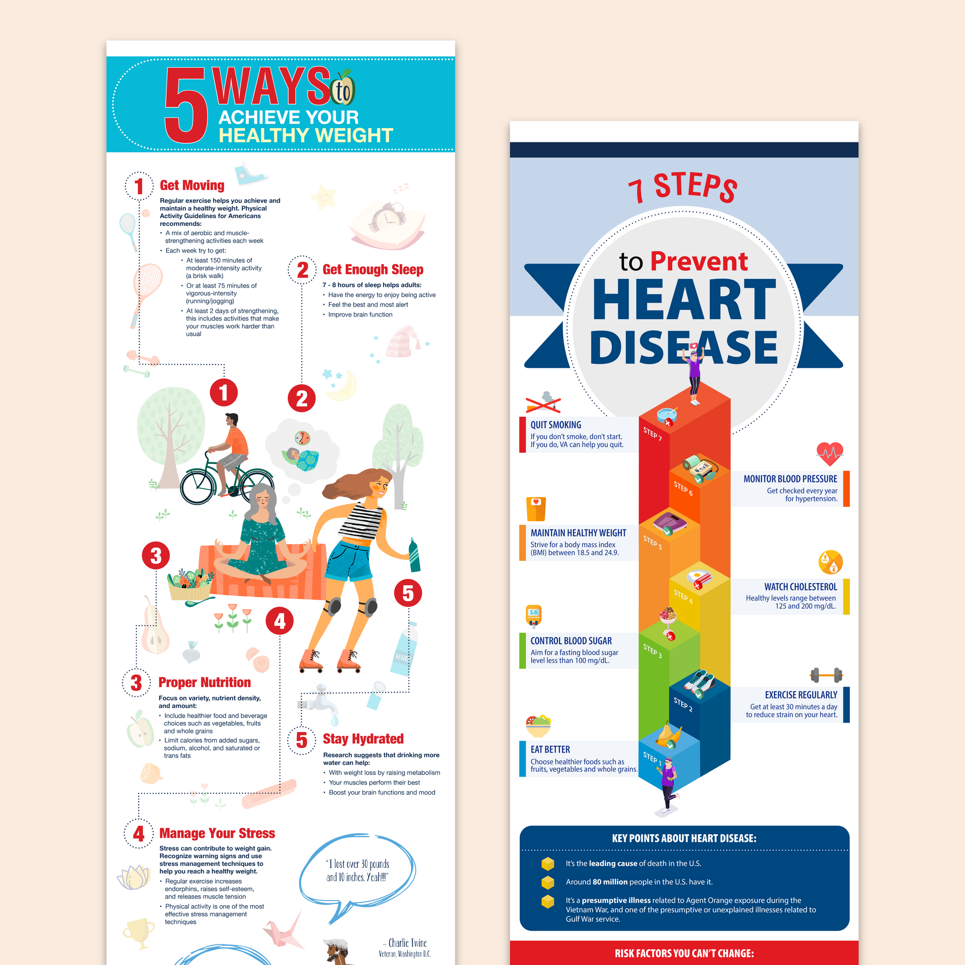 U.S. Department of Veterans Affairs (VA) MyhealtheVet (MHV) infographics.